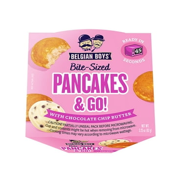 Belgian Boys Bite-Sized Pancakes & Go with Chocolate Chip Butter, 3.25oz Cup (Refrigerated)