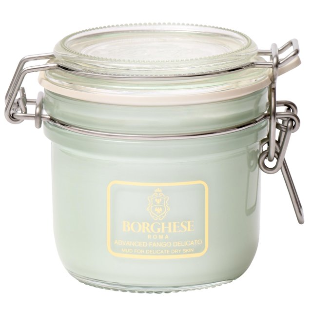 Borghese Advanced Fango Delicato Mud Musk - Mascarilla facial hidratante con arcilla de caolín, colágeno hidrolizado de aloe y ácido hialurónico para piel normal y seca