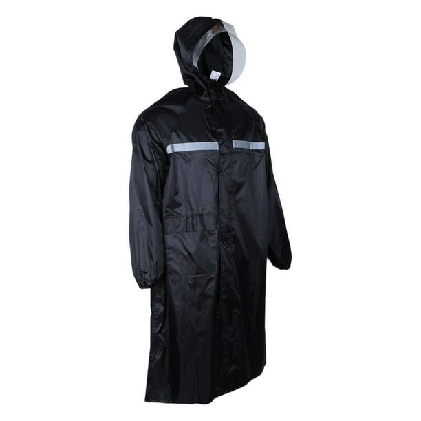 Poncho impermeable reutilizable con capucha para adultos, ideal para ciclismo, senderismo y bicicleta. negro L