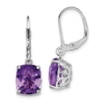 thumbnail image 1 of 925 Sterling Silver Amethyst Earrings Drop Dangle, 1 of 6