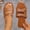 Brown, variant on Womens Sandals Comfortable Wide Leather Crisscross Summer Square Toe Flat Slide Sandals White 7.5(40)