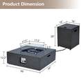 thumbnail image 4 of EDTara 36" Outdoor Propane Fire Pit, 50,000 BTU, Glass Wind Guard, Steel Frame, Side Table for Gas Tank, Lava Stones, Rain Cover Included, 4 of 8