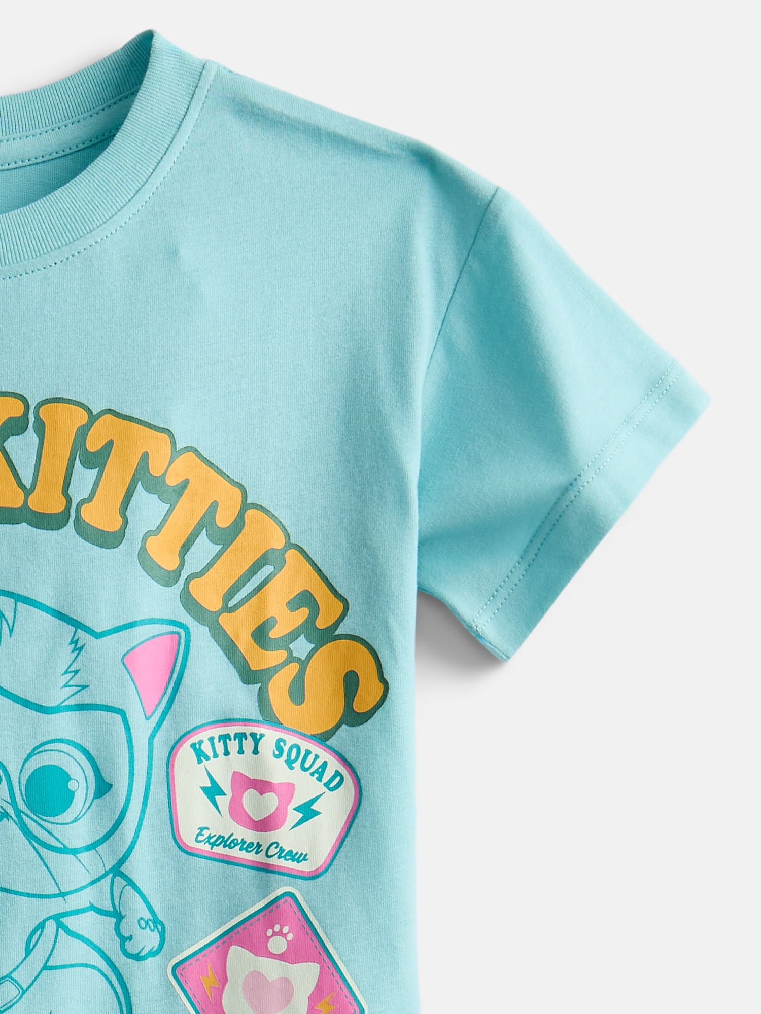SuperKitties Toddler Girls' Graphic Tee with Short Sleeves, Sizes 12M-5T