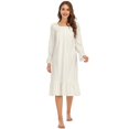 thumbnail image 2 of Nightgown for Women, Soft 100% Cotton Warm Comfy Long-Sleeve Ladies Sleepwear Gown for Mom, 2 of 7