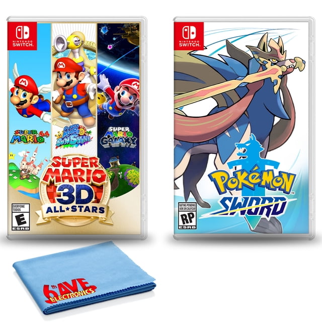 Nintendo Switch Super Mario 3D All-Stars with Pokemon Sword + 6Ave Cloth Nintendo HACPAVP3A-003