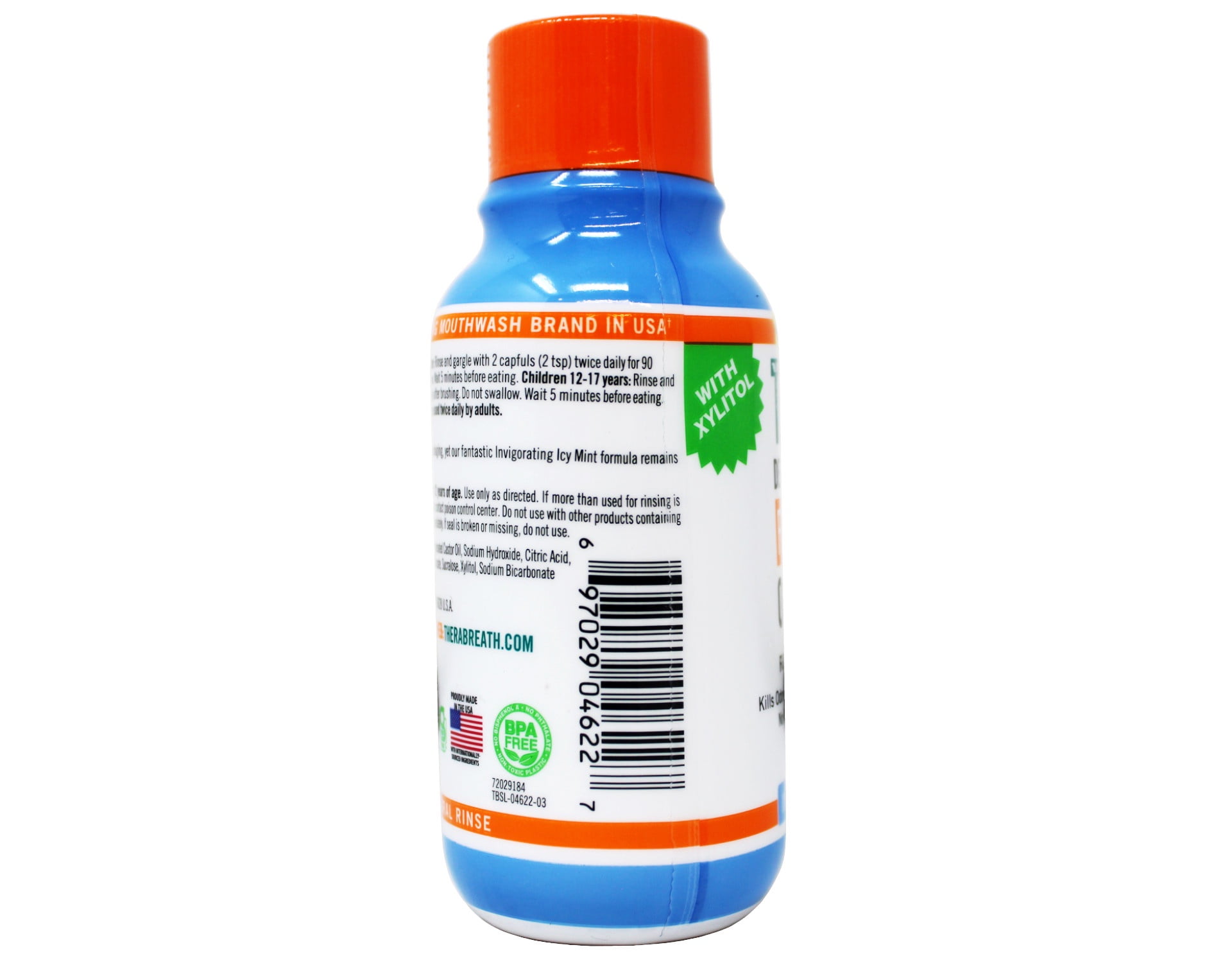 5 Pack - TheraBreath Fresh Breath Mouthwash, Icy Mint, Alcohol-Free, Travel Size, 3 fl oz