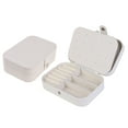 thumbnail image 2 of Unique Bargains Jewelry Box Small PU Leather Jewelry Organizer Case Storage Display Holder White, 2 of 7