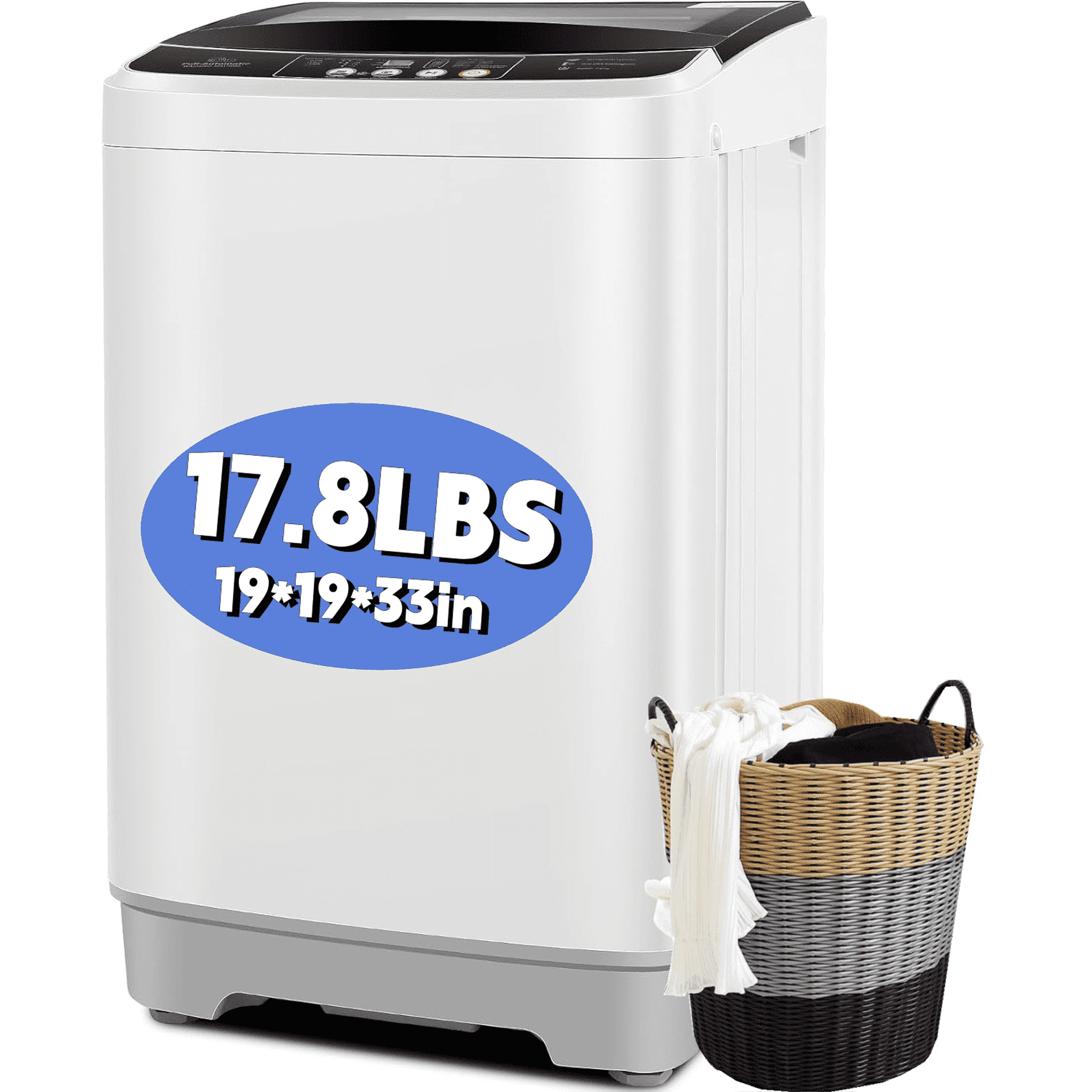 Adnoom Portable Washing Machine, 17.8 lbs Fully Automatic Compact Washer, 10 Wash Programs, Washer and Spin Dryer Combo with Dump Pump, Ideal for Apartment Dorm Camping