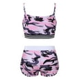thumbnail image 2 of DPOIS Kids Girls Camouflage Outfits 2 Pieces Dance Sports Crop Top and Shorts Set Camo Pink 12, 2 of 7