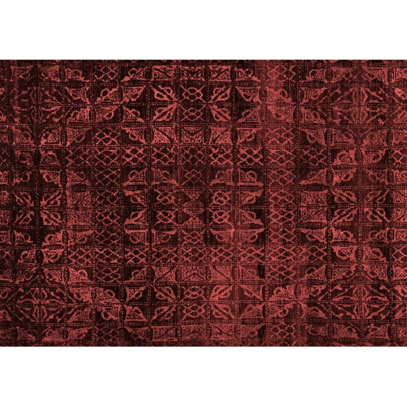 Ahgly Company Indoor Rectangle Abstract Red Modern Area Rugs, 3' x 5'