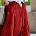 thumbnail image 2 of MORTTIC Maxi Skirt for Women Vintage Loose Fit with Pockets Elegant & Casual Solid Color Skirt for Spring/Summer, 2 of 4