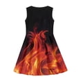 thumbnail image 4 of Renewold Kids Fire Print Party Tank Dresses Size 7-8 Years Lightweight Princess Dress Up Clothes for Little Girls Soft Summer Knee Length Skater Dress for Teens, 4 of 6