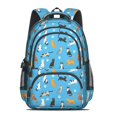 thumbnail image 2 of Multicolor Cat and Paw Print Blue Cute School Backpack Bag with Padded Back and Adjustable Shoulder Straps 16.9 X 12.6 X 5.9 Inches, 2 of 5