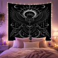 thumbnail image 2 of Crowned Raven with Celestial Moons, Mystical Gothic Wall Art, for Dark Art Lovers, Occult Decor, Halloween Gift, Tapestry Wall Hanging for Bedroom, Living Room and Dorm, 2 of 7