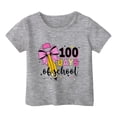 thumbnail image 4 of TZEWGL Tees For Girl Boy Solid Color Letter Printed Round Neck Short Sleeved Blouse For Toddlers size 6-7T, 4 of 4