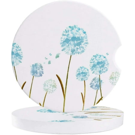 

ZHANZZK Watercolor Dandelion Pattern Set of 6 Car Coaster for Drinks Absorbent Ceramic Stone Coasters Cup Mat with Cork Base for Home Kitchen Room Coffee Table Bar Decor