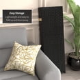 thumbnail image 3 of Red Lantern 4 ft. Short Woven Fiber Folding Screen - Black - 6 Panel, 3 of 6