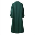thumbnail image 4 of ZANZEA Women Casual Solid Lantern Sleeve Buttons Muslim Maxi Dress FZH, 4 of 14