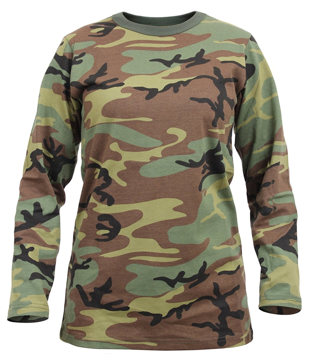 Rothco Womens Long Sleeve Camo TShirt Woodland Camo, Medium