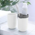thumbnail image 1 of Travel Toothbrush Cup,Capsule Wash Gargle Container,Acrylonitrile Butadiene Styrene Material,Separable into Two Cups,Sealed Dust-Proof Design,for Toothbrush Toothpaste Storage,Portable for Travel, 1 of 9