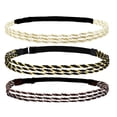 thumbnail image 3 of 6 Piezas Diademas Trenzadas Elásticas Diademas Ajustables Antideslizantes Diademas Elásticas para Mujer Diadema con Hebra Banda para el Cabello Trenzada, 3 of 5