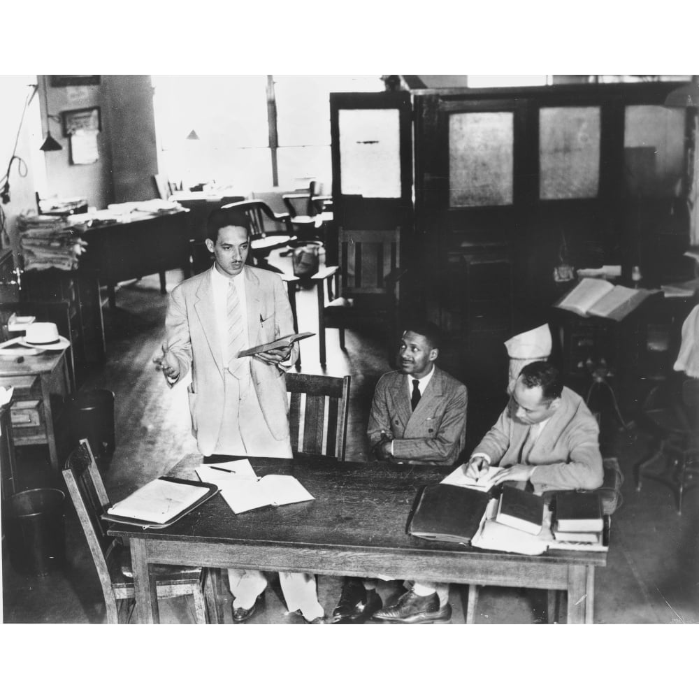 Thurgood Marshall N(19081993) American Jurist Naacp Lawyers Marshall Standing And Charles