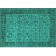 thumbnail image 1 of Ahgly Company Machine Washable Indoor Rectangle Oriental Turquoise Blue Industrial Area Rugs, 5' x 8', 1 of 4