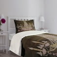 thumbnail image 5 of Ambesonne Rustic Quilted Bedspread Set 2 Pcs, Vintage Style Country, Twin Size, Brown and Pink, 5 of 6