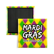 25 Pack - Mardi Gras New Orleans, LA Souvenir Magnet - 2 Inch Square