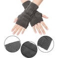 thumbnail image 3 of Gants Sans Doigts en Tricot Torsadé pour Femmes (Gris), 3 of 7