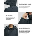thumbnail image 6 of WenVen Men's Winter Coat Hooded Puffer Jacket Waterproof Insulated Jacket Charcoal XL, 6 of 12