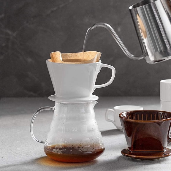 HonestMatter Pour Over Coffee Dripper Reusable Coffee Dripper Ceramic Coffee Maker Small Coffee Maker Compatible With Most Mugs Grey Ceramic Material 5 Inches Height