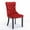 Wine Red, variant on Set of 4 Velvet Fabric Dining Chairs Luxury Tufted Back with Nailed Trim and Back Ring Pull Home Kitchen Dining Room Chairs Armless Accent Side Chairs Solid Rubber Wood Legs