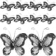 thumbnail image 1 of Mariposa de purpurina con malla de alambre transparente con gemas de 50 piezas (negro), 1 of 7