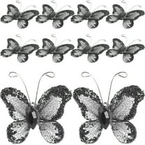 FOMIYES 50pcs Sheer Mesh Wire Glitter with (Black)