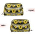 thumbnail image 3 of Xecao Sunflowers On Black And White Stripes Print Fashion Makeup PVC Bag Large Capacity Travel Cosmetic Bag for Women Organizer Toiletry Clutch, 3 of 8