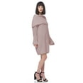 thumbnail image 3 of Women's Knit Cowl Neck Stretchy Long Sleeve Off Shoulder Sweater Dress, 3 of 6