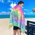 thumbnail image 4 of Coolnut Beach Towels Funny Tie Dye Camping Towels Rainbow Sand Free Beach Towel, 30"x60" Large Beach Towels Quick Dry Bath Travel Towels Pool Yoga Beach Mat for Men Women, 4 of 6