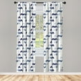 thumbnail image 5 of Ambesonne Ethnic Window Curtains, Ikat Chevron Zig Zag, Each 28" W x 84" L, Slate Blue Purple White, 5 of 5