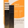 thumbnail image 4 of Extensiones de cabello con cinta adhesiva DOORES Chocolate Dip, 60 cm, 30 g, 10 unidades, 4 of 9