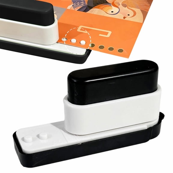 5-Hole Paper Puncher for A5 Planner, Multi-Hole Punch with Alignment Scale, Heavy Duty Paper Punch for Crafting, Journals, and Notebooks, Black