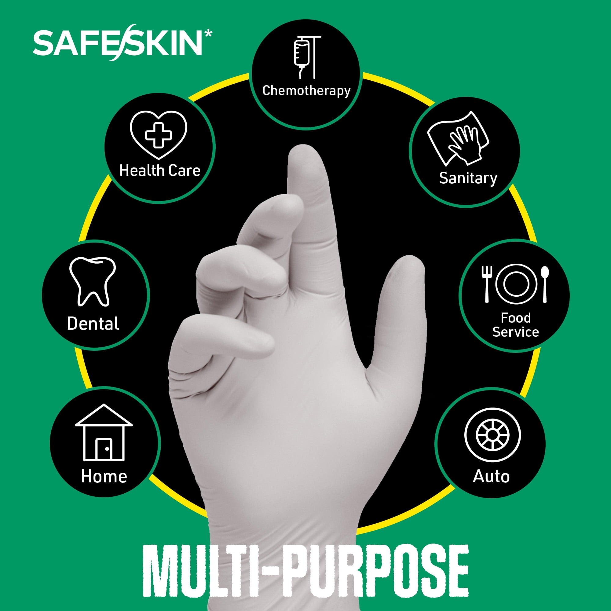 SAFESKIN Nitrile Exam Gloves - Disposable Powder Free Nitrile Gloves for Medical, Dental, Chemotherapy, Cleaning, Cooking, Food Prep, Auto - 3.5 mil Bundle 400, Size Medium