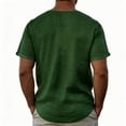 thumbnail image 3 of Men's Summer Solid Color Henley Neck Short Sleeve Shirt Casual Lightweight Breathable Button Placket Tops Loose Fit Comfortable Blouse, 3 of 3