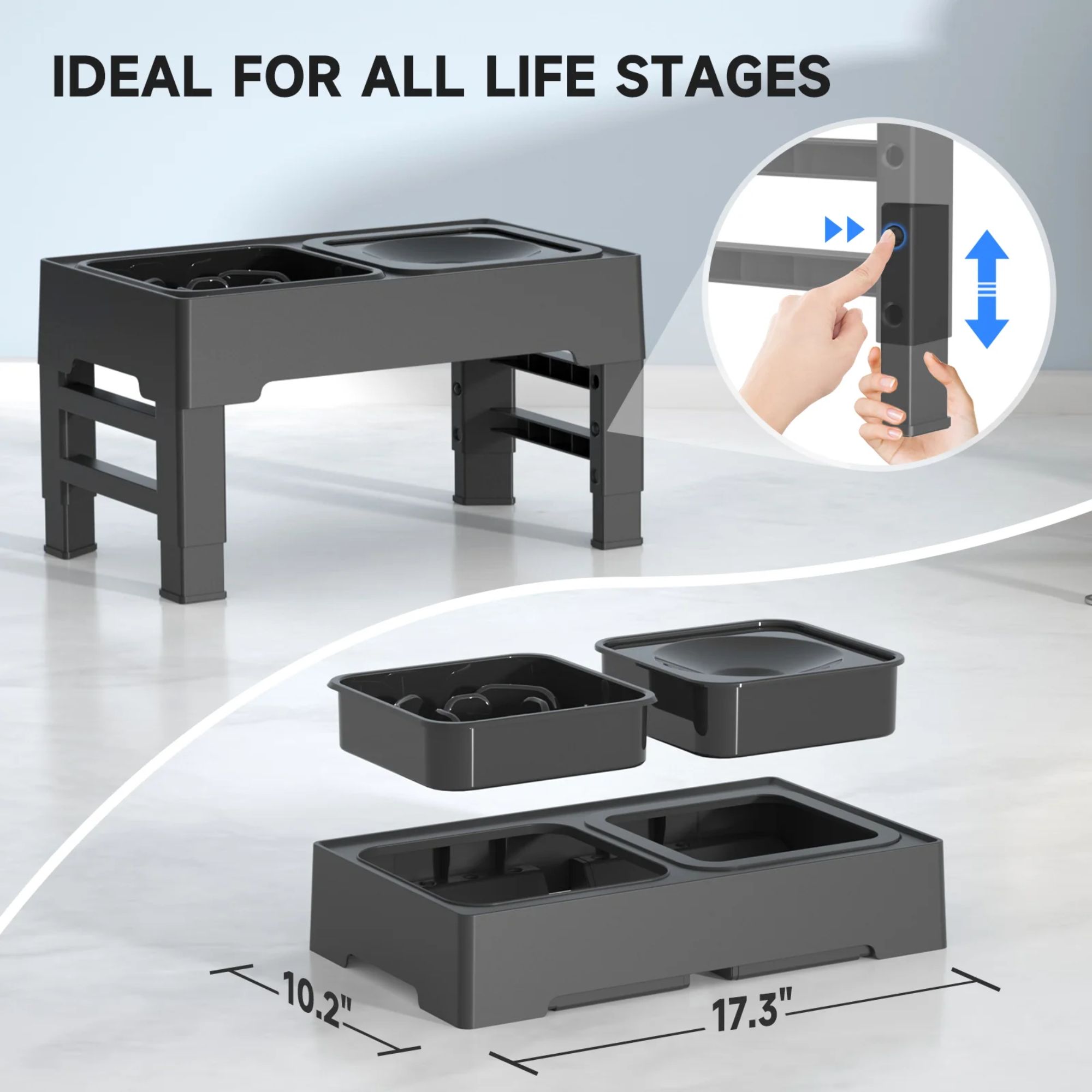 Els Pet 2-in-1 Elevated Feeding Station (Slow Bowl+Floating Bowl)