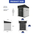 thumbnail image 5 of ModFusion 6x6 ft Outdoor Plastic Storage Shed with Windows, Vents, Sturdy Floor, Lockable Double Doors for Utility Tools Bikes Sundries, Resin Garden Shed, Gray, 5 of 10