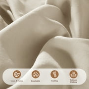 AiAngu Natural Linen Cotton Bed Sheets Set, Deep Pocket - Breathable - Durable - 4 Pieces (Linen, Queen)
