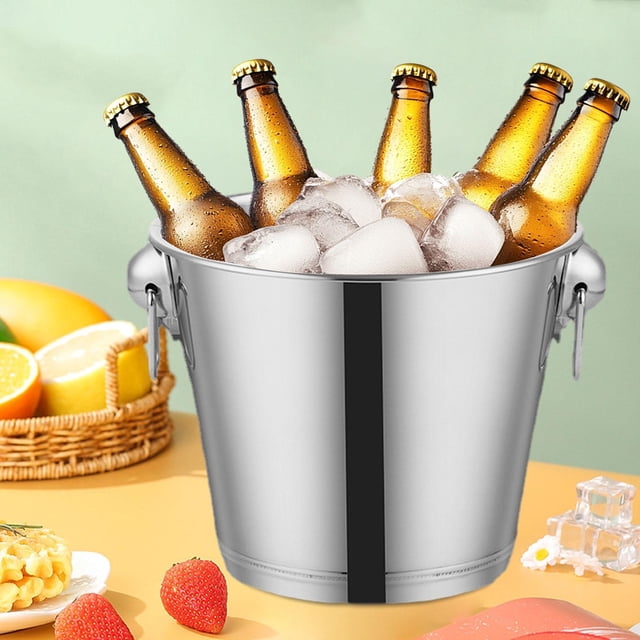 Cubo de hielo aislado, con mango, cubo de servicio multipropósito, cubo de refrigerador de vino de soporte, contenedor para uso en el hogar, cocina, 6l