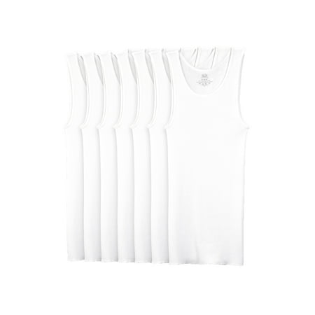 Fruit of the Loom Super Value Classic White Tank Undershirts, 7 Pack (Little Boys & Big