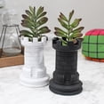 thumbnail image 2 of Esterno Chess Piece Planter Pots (Set of 2); Resin Rook Statues for Home and Office Decor, 2 of 9