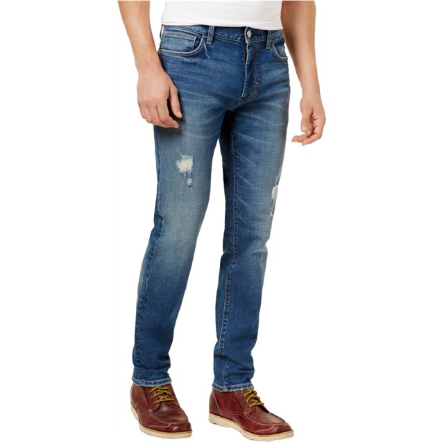 Tommy Hilfiger Jeans ajustados desgastados para hombre, azul, 36W x 30L Tommy Hilfiger Ajustado